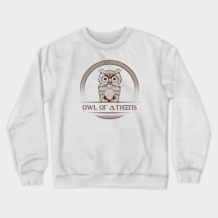 'Owl Of Athens' Awesome Athens Greek Mythology Gift Crewneck Sweatshirt